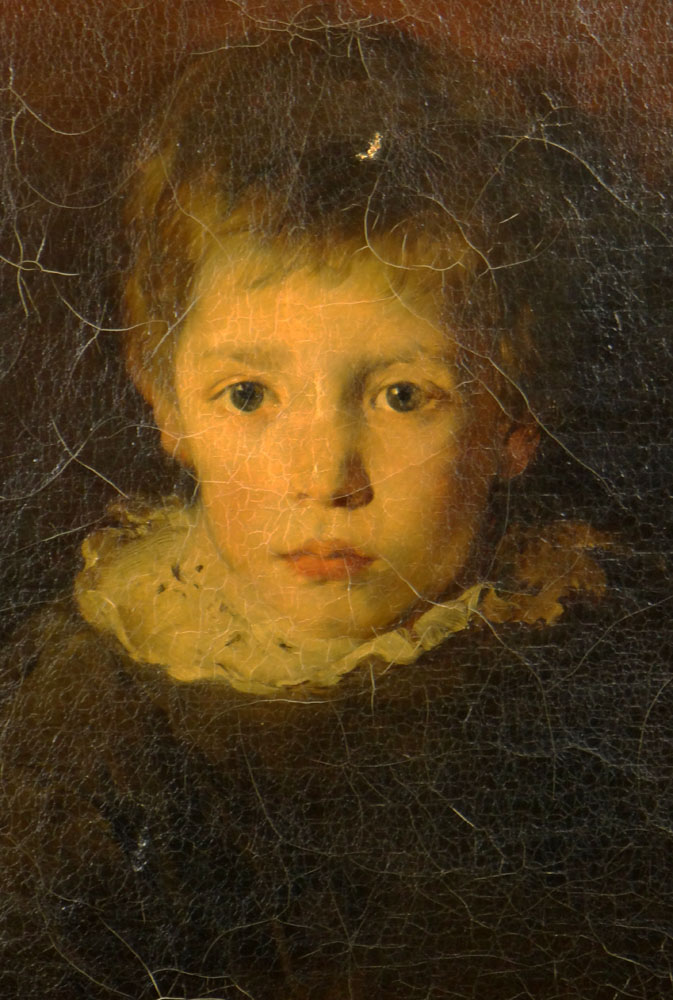 Alois Erdtelt, German (1851-1911) Oil on Canvas "Portrait of a Young Boy" 