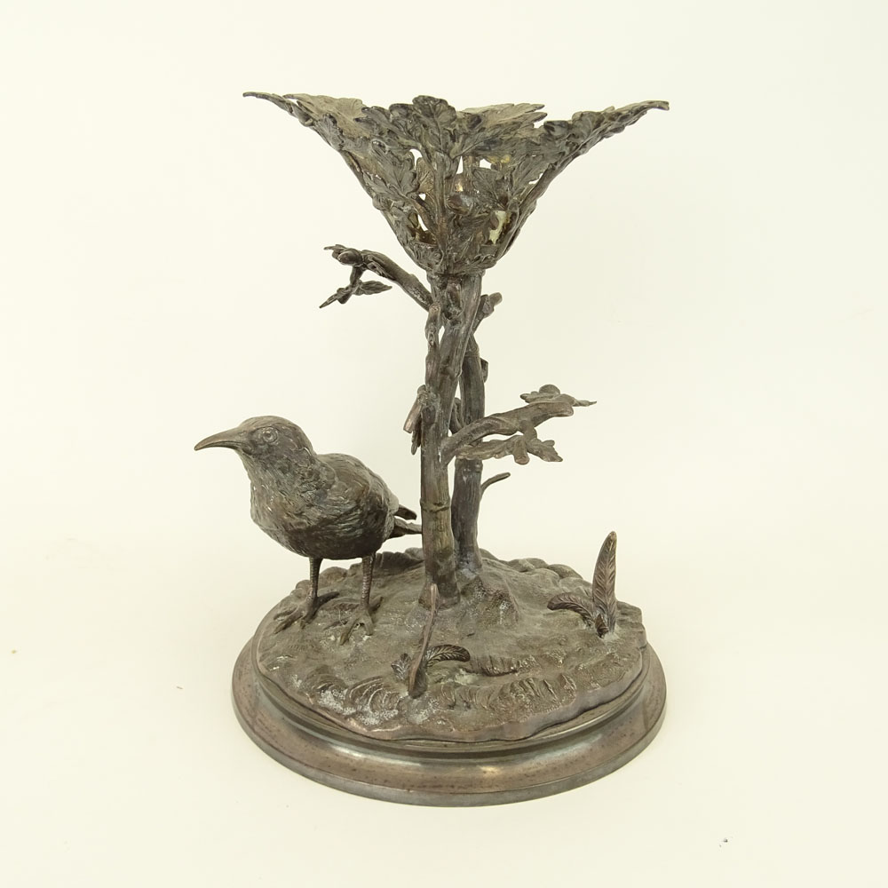 Victorian Silver Plate Bird Centerpiece Stand.
