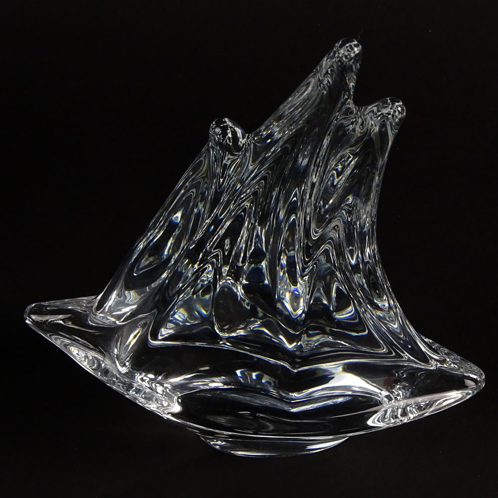 Daum France Crystal Sailboat Sculpture.