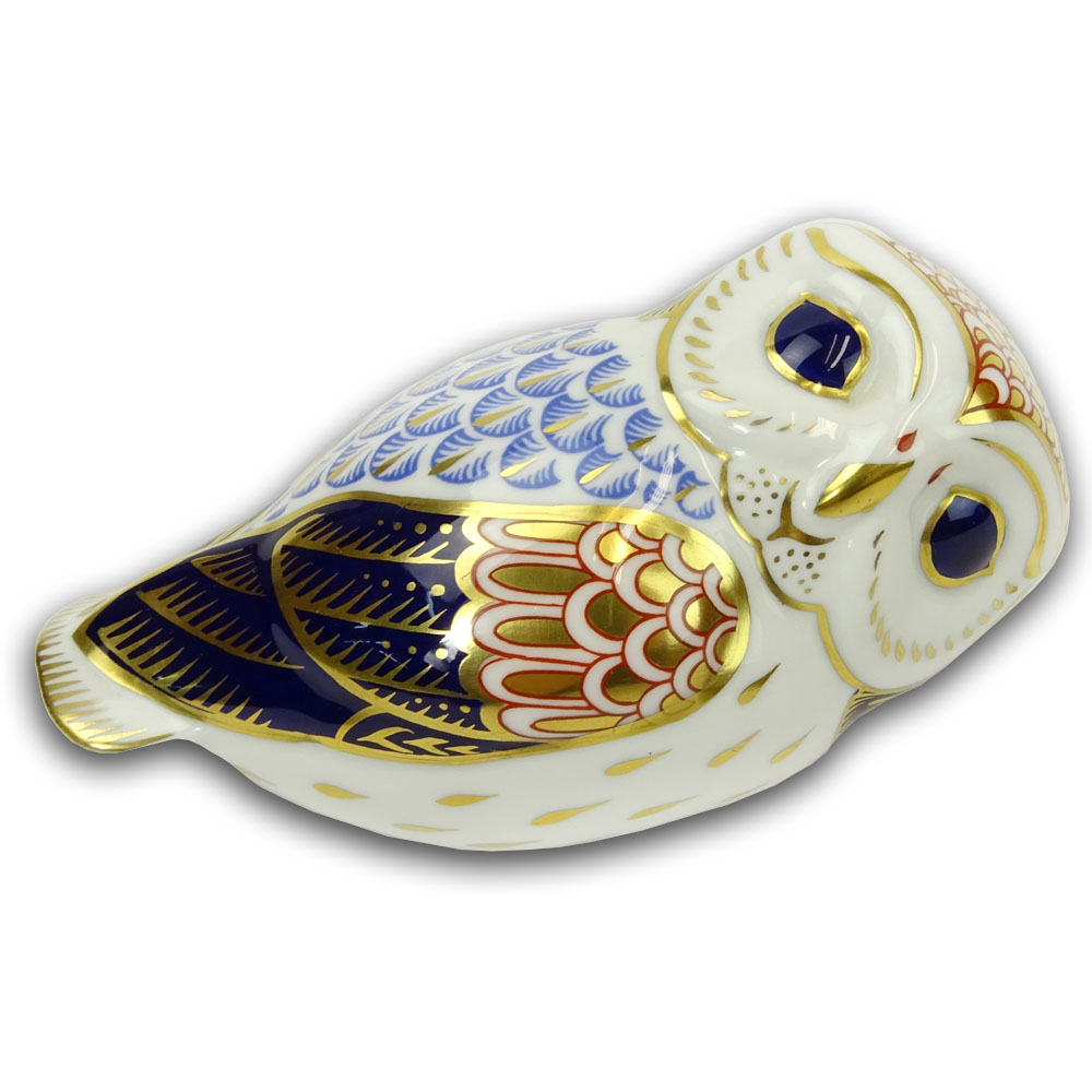 Royal Crown Derby Hand painted Porcelain Owl Figurine.