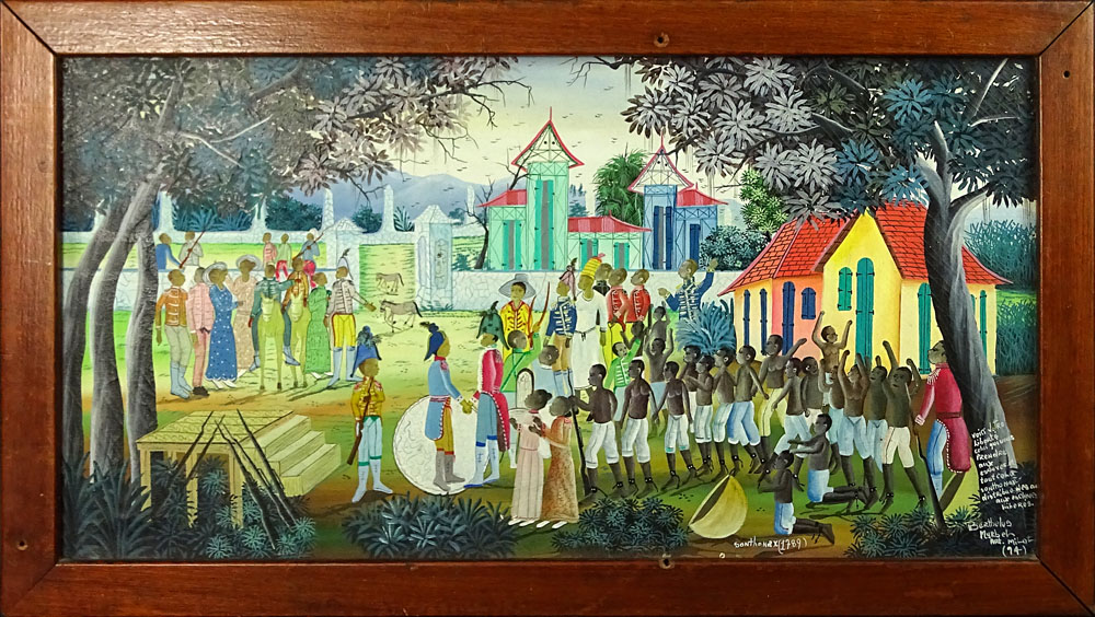 Berthelus Myrbel Haitian "Sonthonax 1789" Oil on Canvas.
