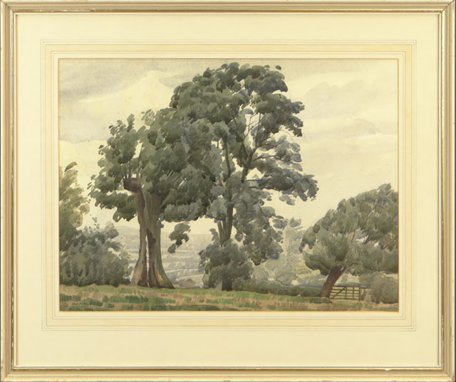 James Walker Tucker, British (1898-1972) Watercolor on Paper, "Landscape". 