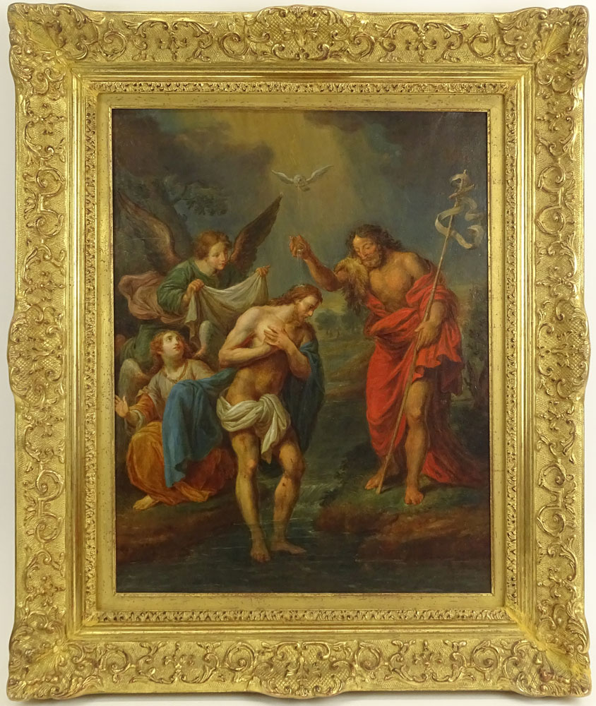 Old Master oil on Canvas "The Baptism of Christ" | Kodner Auctions