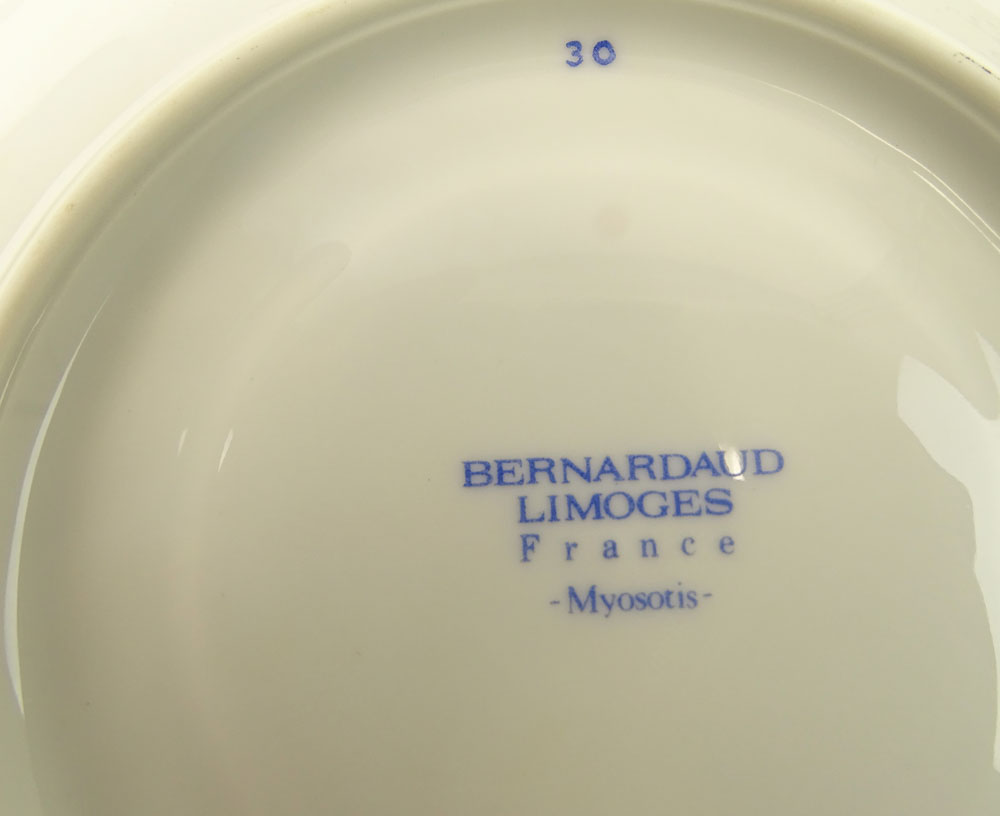 Sixty Eight (68) pieces Bernaduad Limoges  Porcelain Dinner Set. "Myosotis"