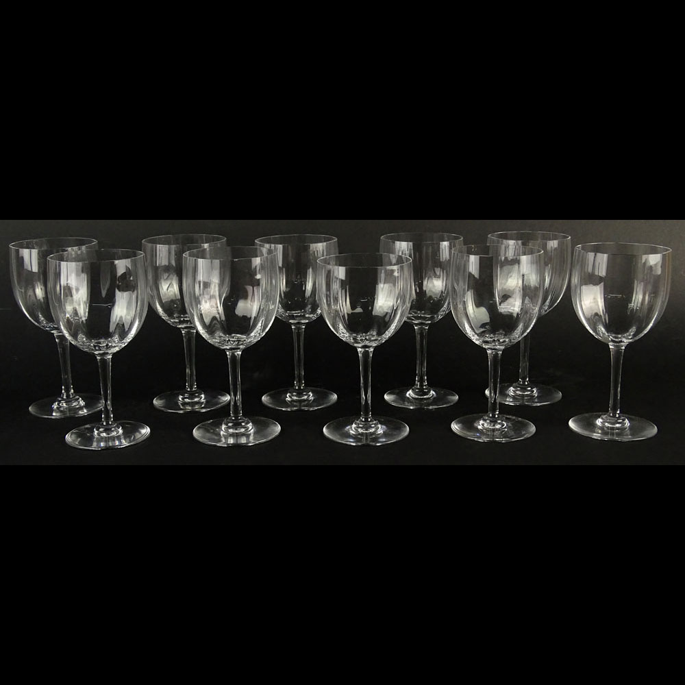 Set of Ten (10) Baccarat Montaigne-Optic Claret Glasses.