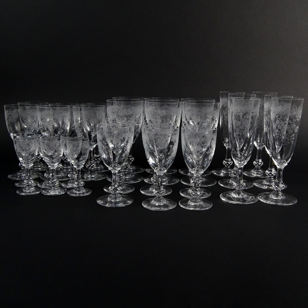 Thirty (30) Pieces St Louis "Cleo" Crystal Stemware. 