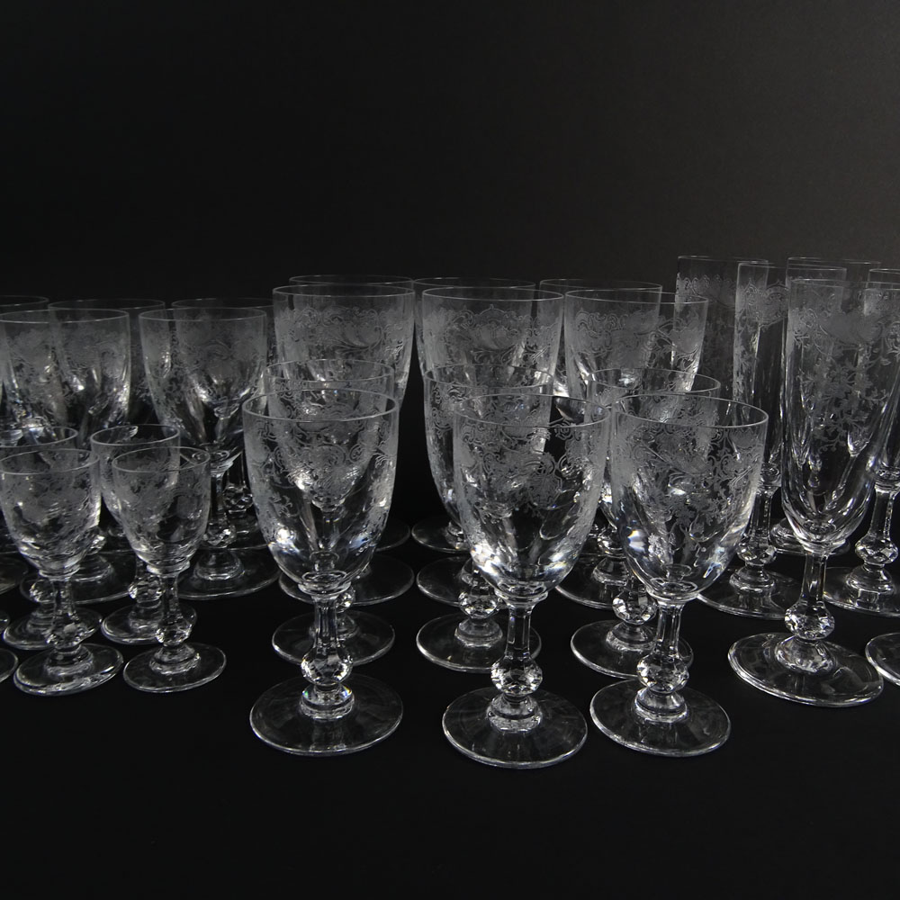Thirty (30) Pieces St Louis "Cleo" Crystal Stemware. 