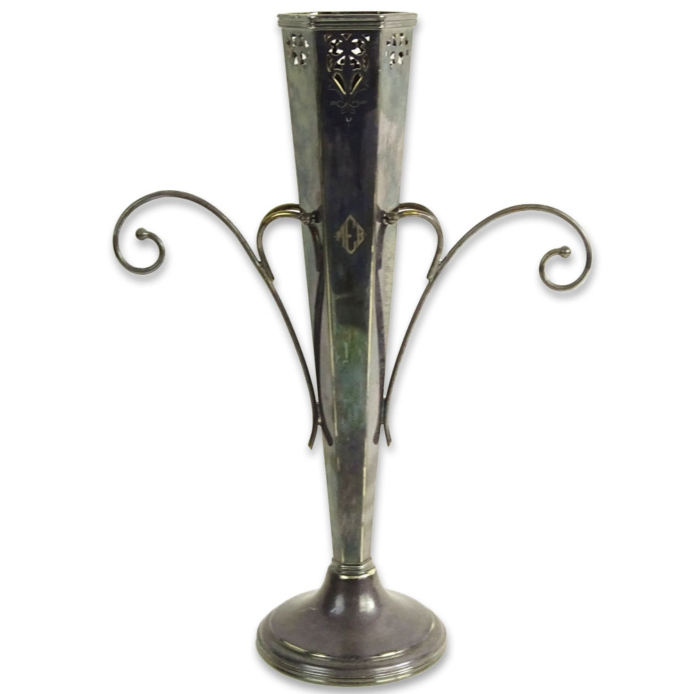 Pairpoint Sheffield Made In USA Silver Plate Vase.