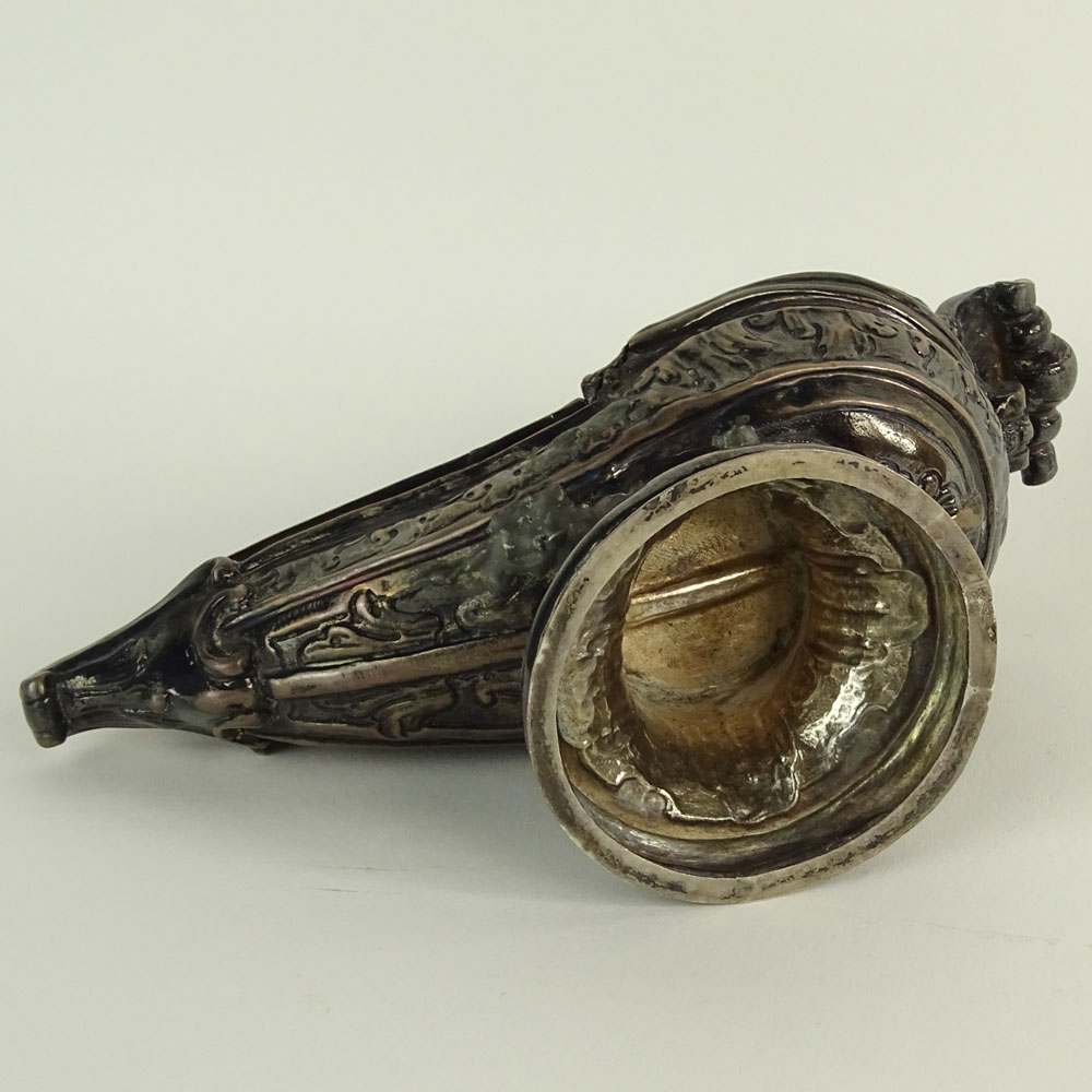 Unusual 18th Century or Earlier Unsigned Sterling Silver Oil Lamp.