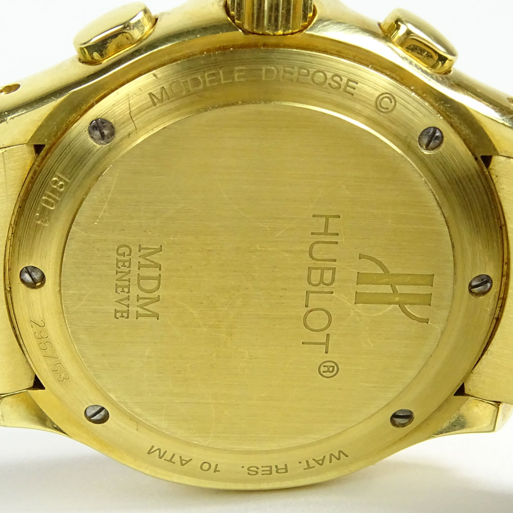 Vintage Men's Hublot MDM 18 Karat Yellow Gold Chronograph 1810.3 watch.