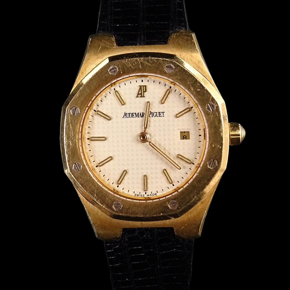 Lady's Vintage Audemars Piguet Royal Oak 18 Karat Yellow Gold Quartz Movement Watch.