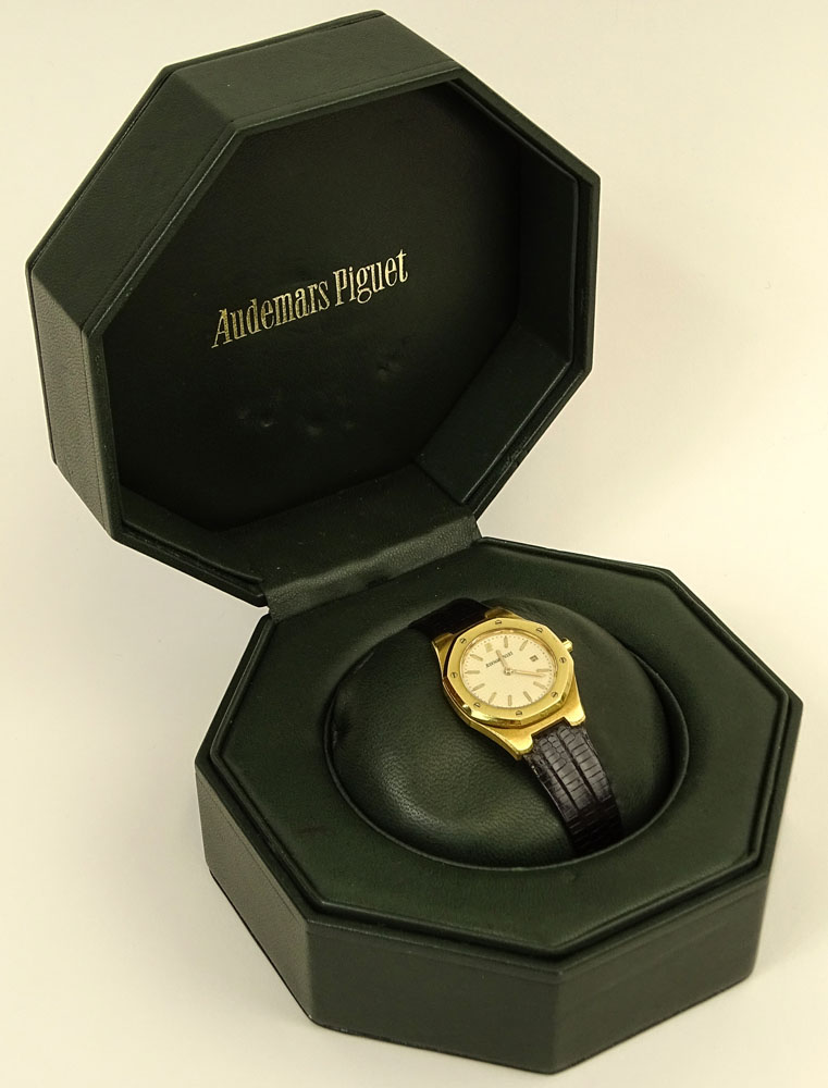 Lady's Vintage Audemars Piguet Royal Oak 18 Karat Yellow Gold Quartz Movement Watch.