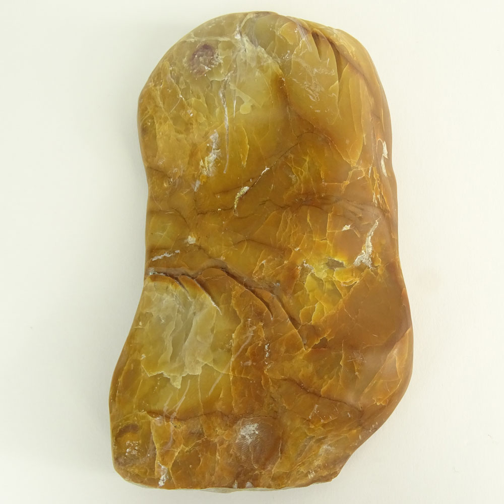 GIA Certified Pyrophyllite Carved Scholars Stone.