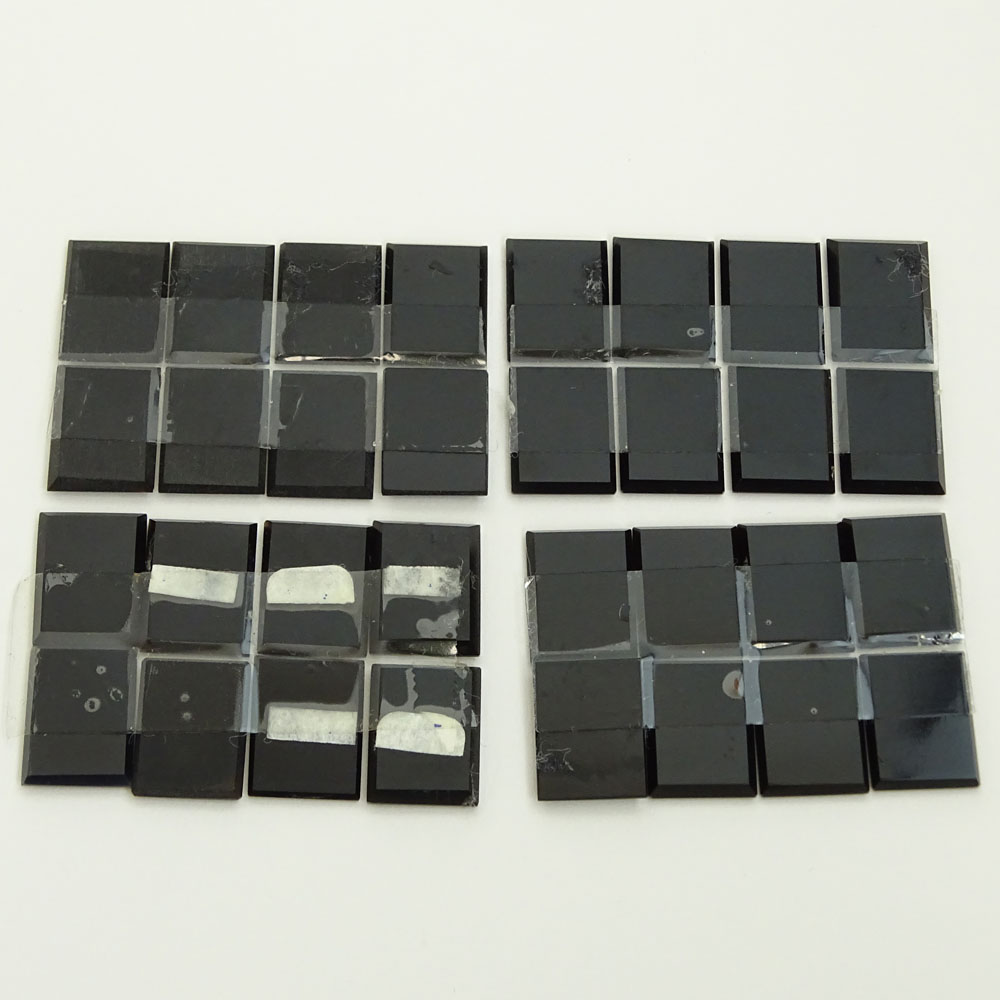 Collection of Two (2) Boxes of Intaglio Carved Onyx Squares.