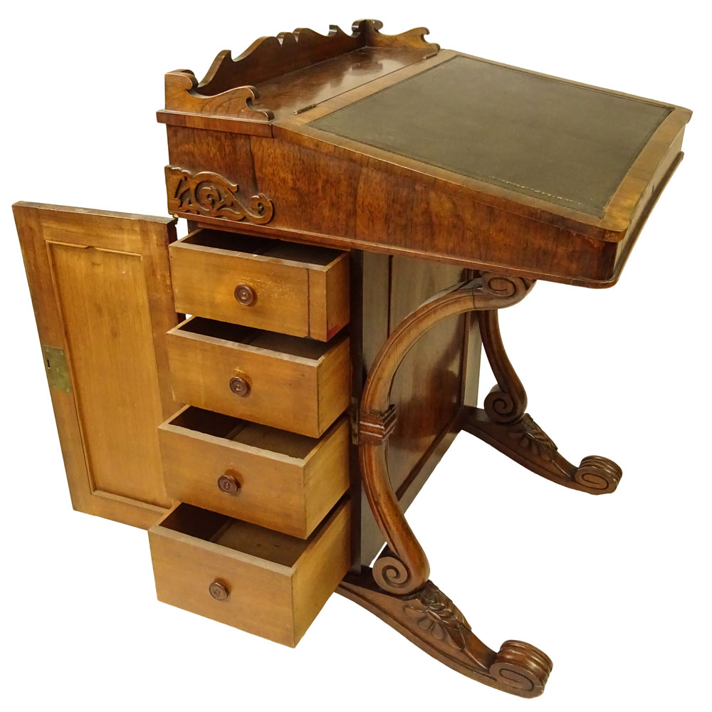 Antique English Rosewood Davenport Desk.
