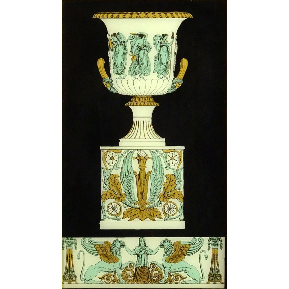 Vintage Decorative Reverse Painting on Glass "Greek Urn".