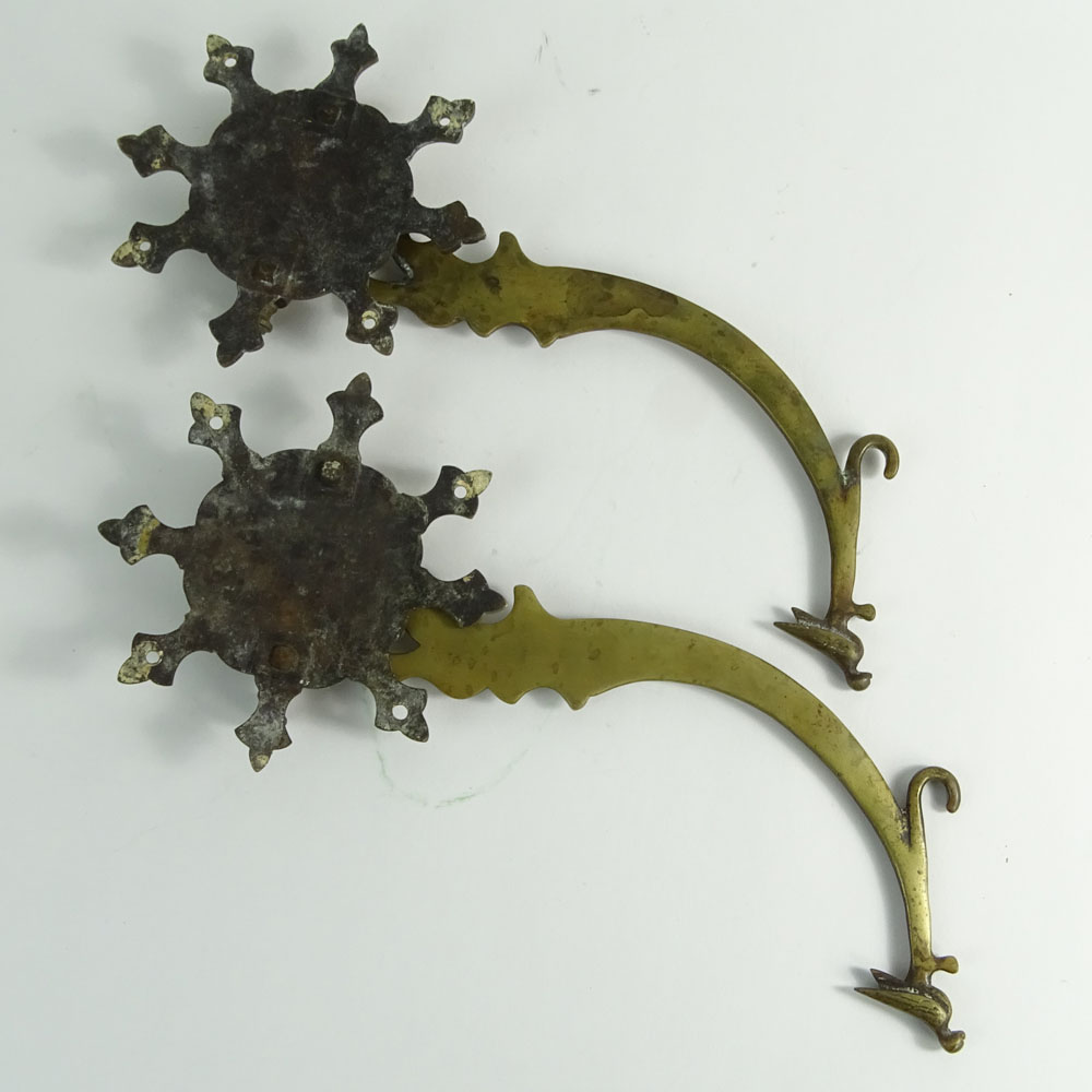 Pair of Vintage Decorative Brass Brackets.