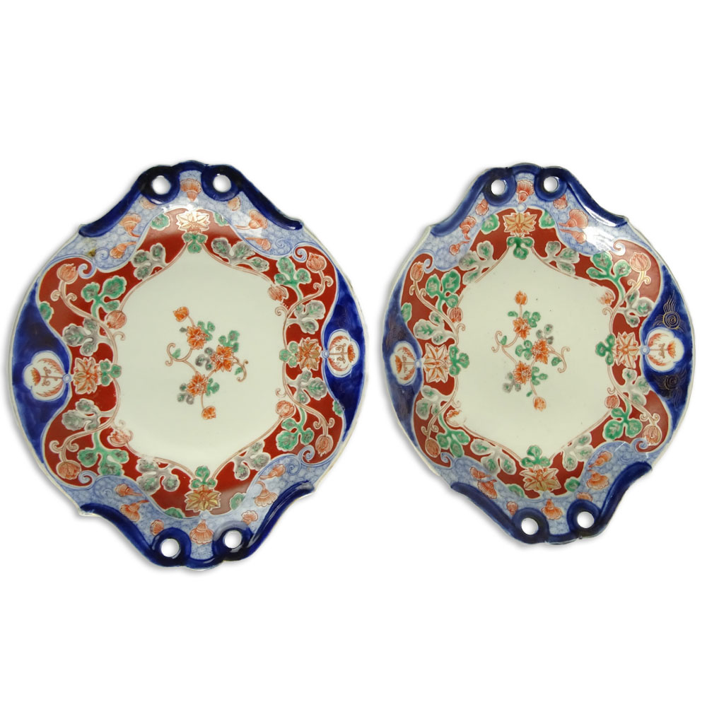 Pair of Vintage Imari Porcelain Serving Dishes. Unsigned.