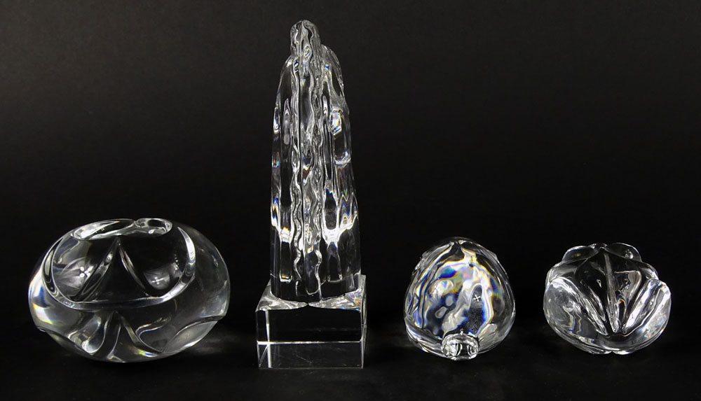 Lot of Four (4) Glass Animal Figurines, Three (3) Steuben.