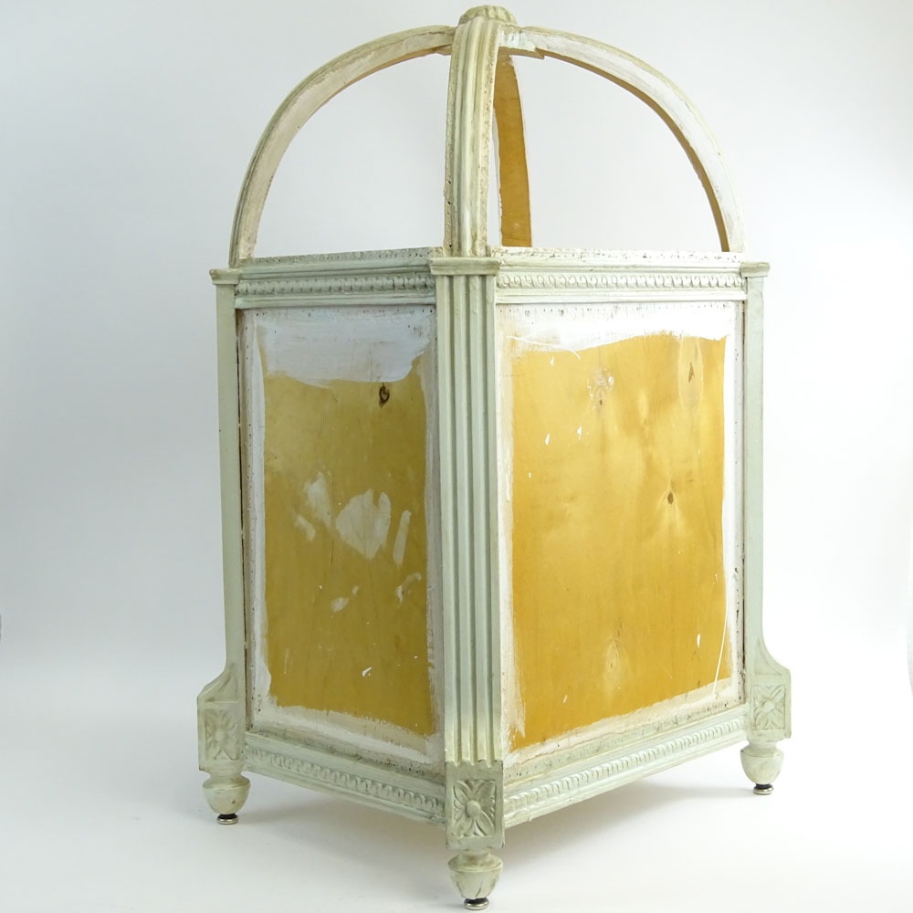 Vintage Louis XVI style Carved and Painted Wood Doghouse.