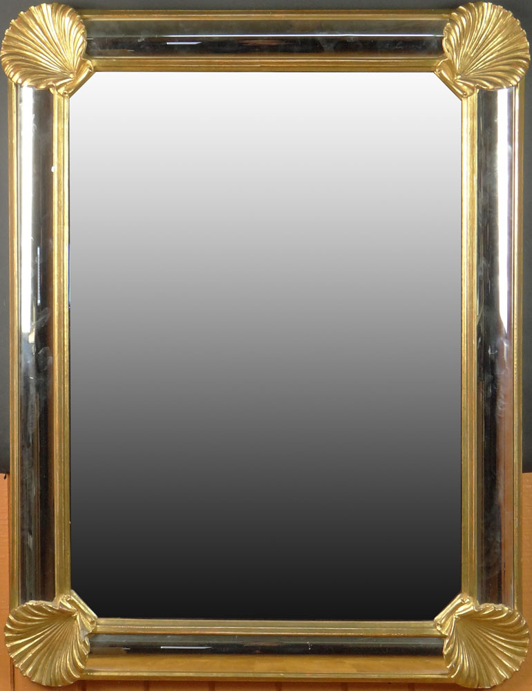 Decorative Art Deco Style Gilt Mirror with Clam Shell Decoration.