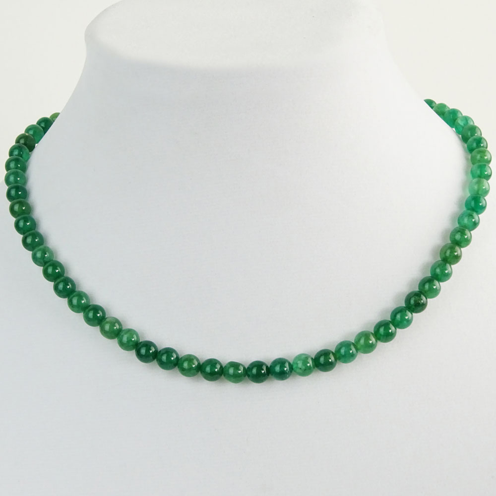 Vintage Emerald Bead Necklace. | Kodner Auctions