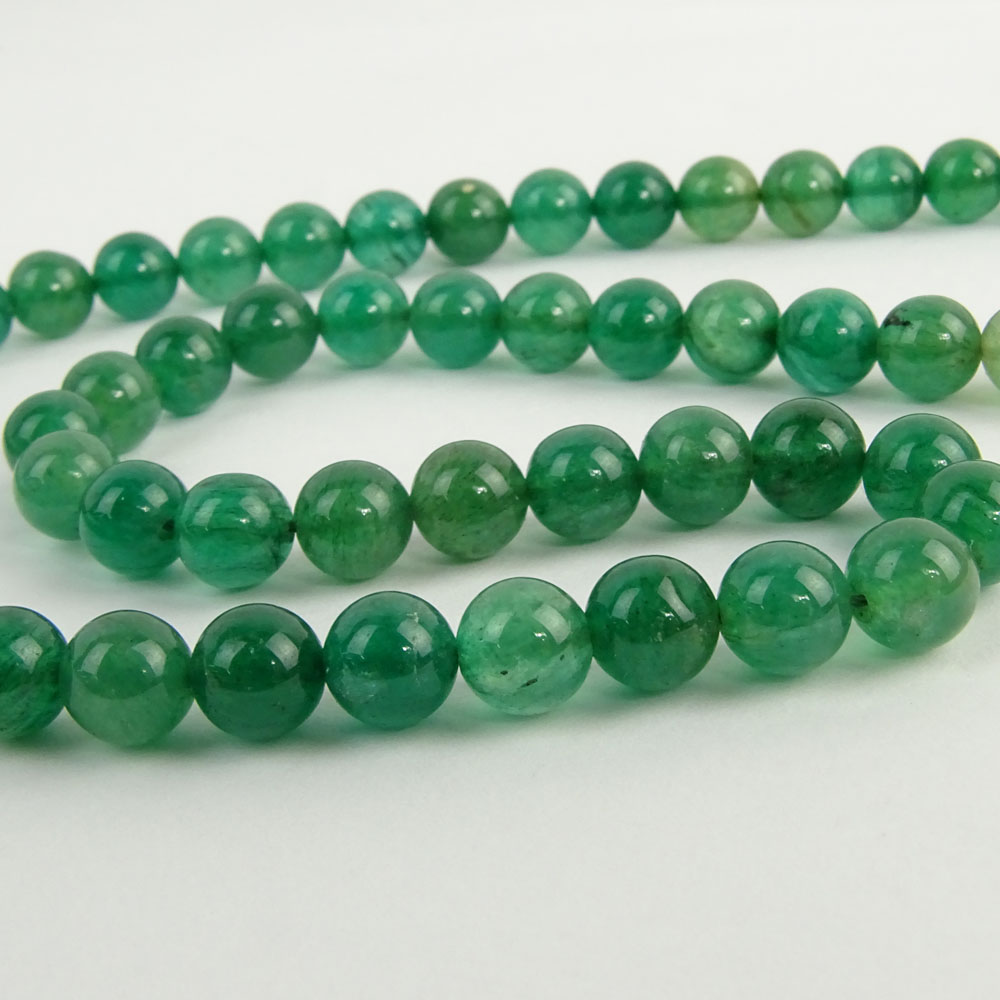 Vintage Emerald Bead Necklace.