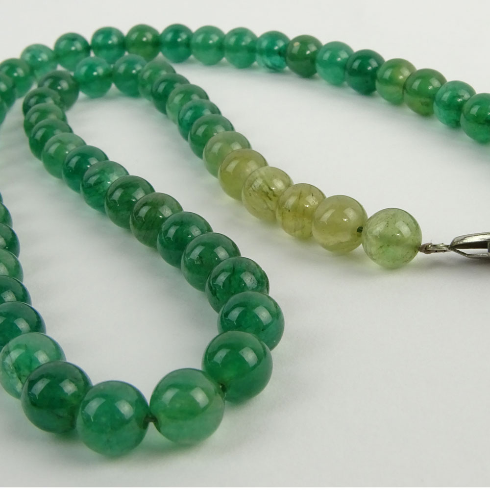 Vintage Emerald Bead Necklace. | Kodner Auctions