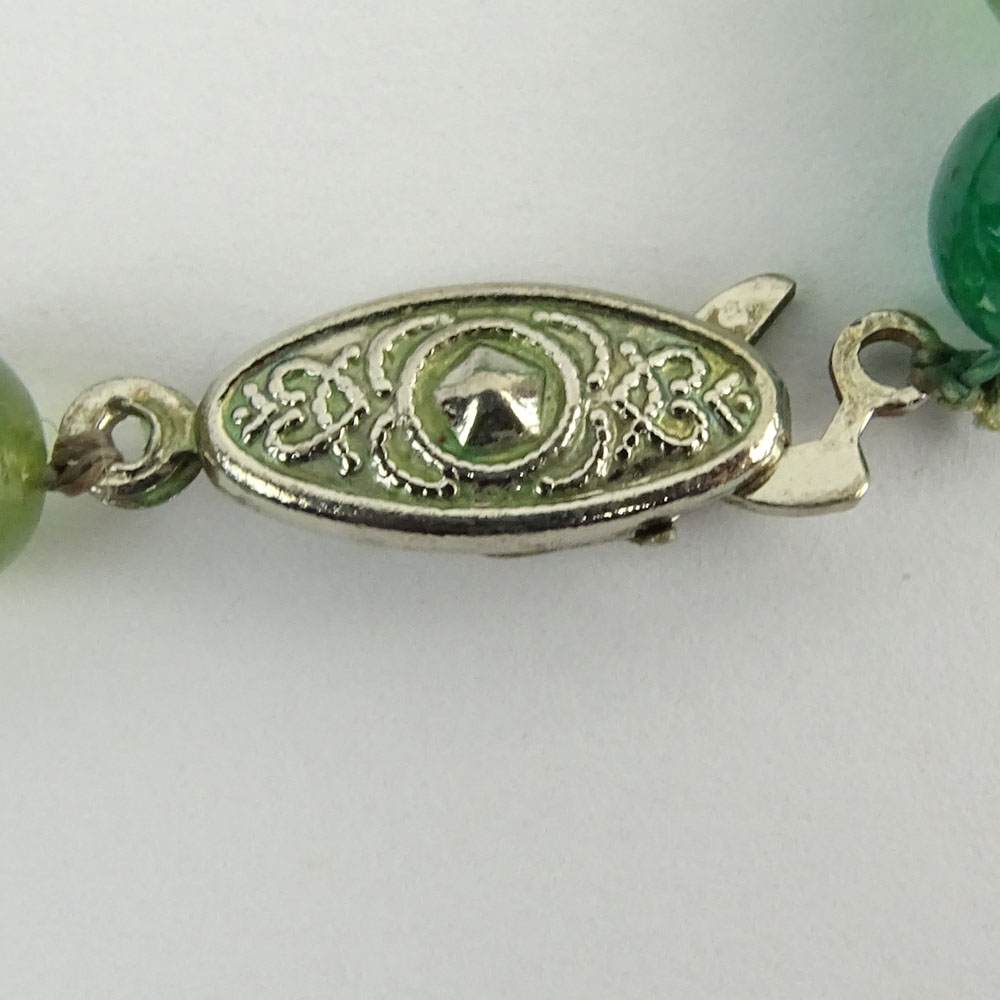 Vintage Emerald Bead Necklace.