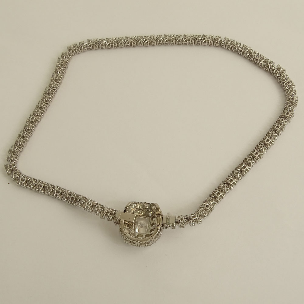 Important Fine Quality Approx. 31.0  Carat Round Brilliant Cut Diamond and Platinum Necklace.