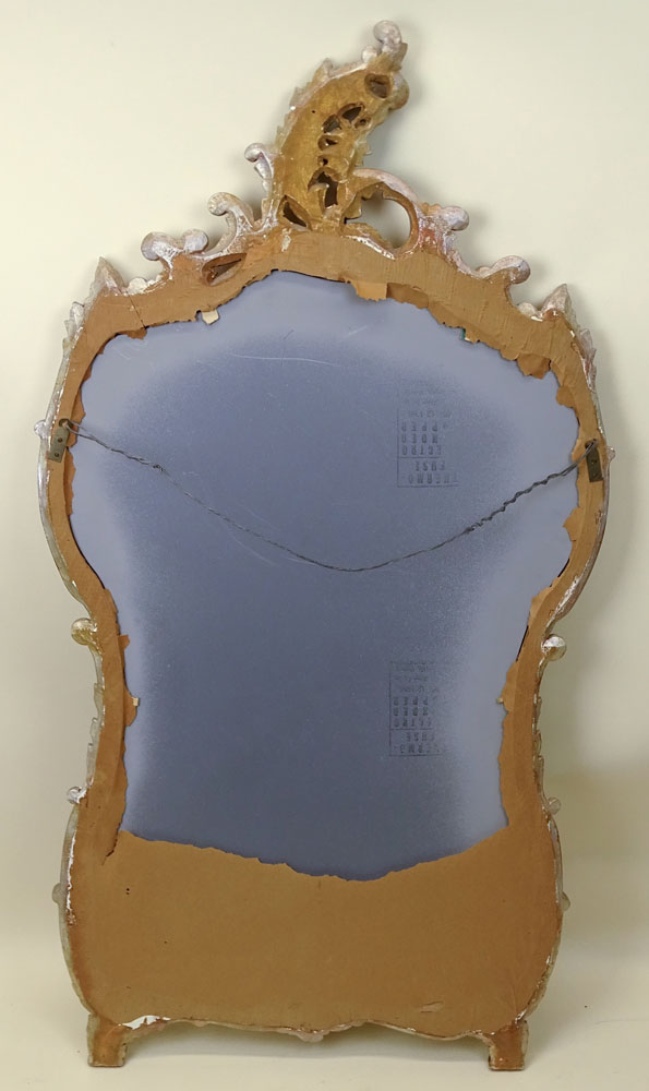 Contemporary Carved Gilt Wood Mirror.