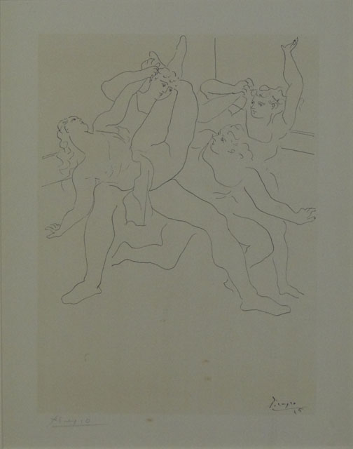 after: Pablo Picasso Spanish (1881-1973) Etching/Print "Four Girls Dancing" 