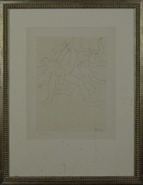 after: Pablo Picasso Spanish (1881-1973) Etching/Print "Four Girls Dancing" 