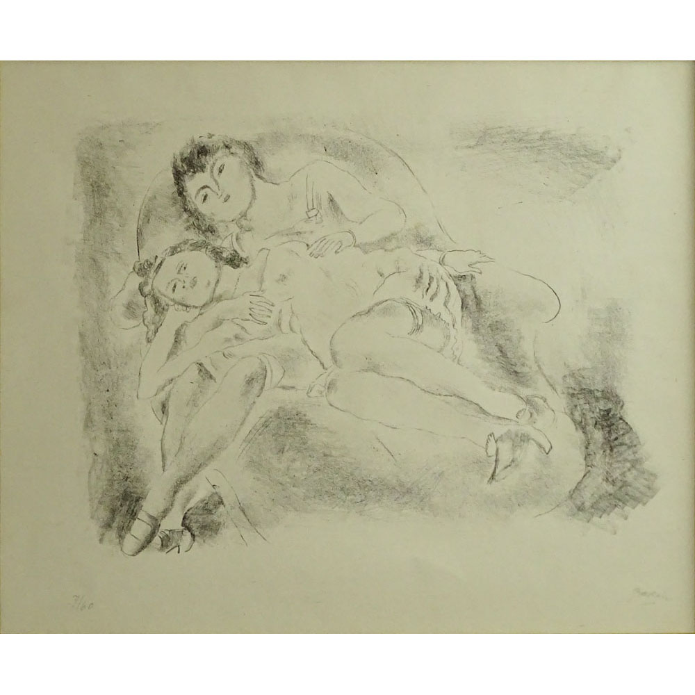 Jules Pascin, French (1885-1930) Lithograph, Les Deux Amies.
