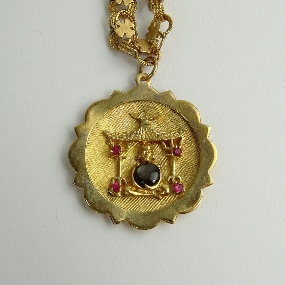 Vintage 14 Karat Yellow Gold Charm Bracelet with Four (4) Charms.