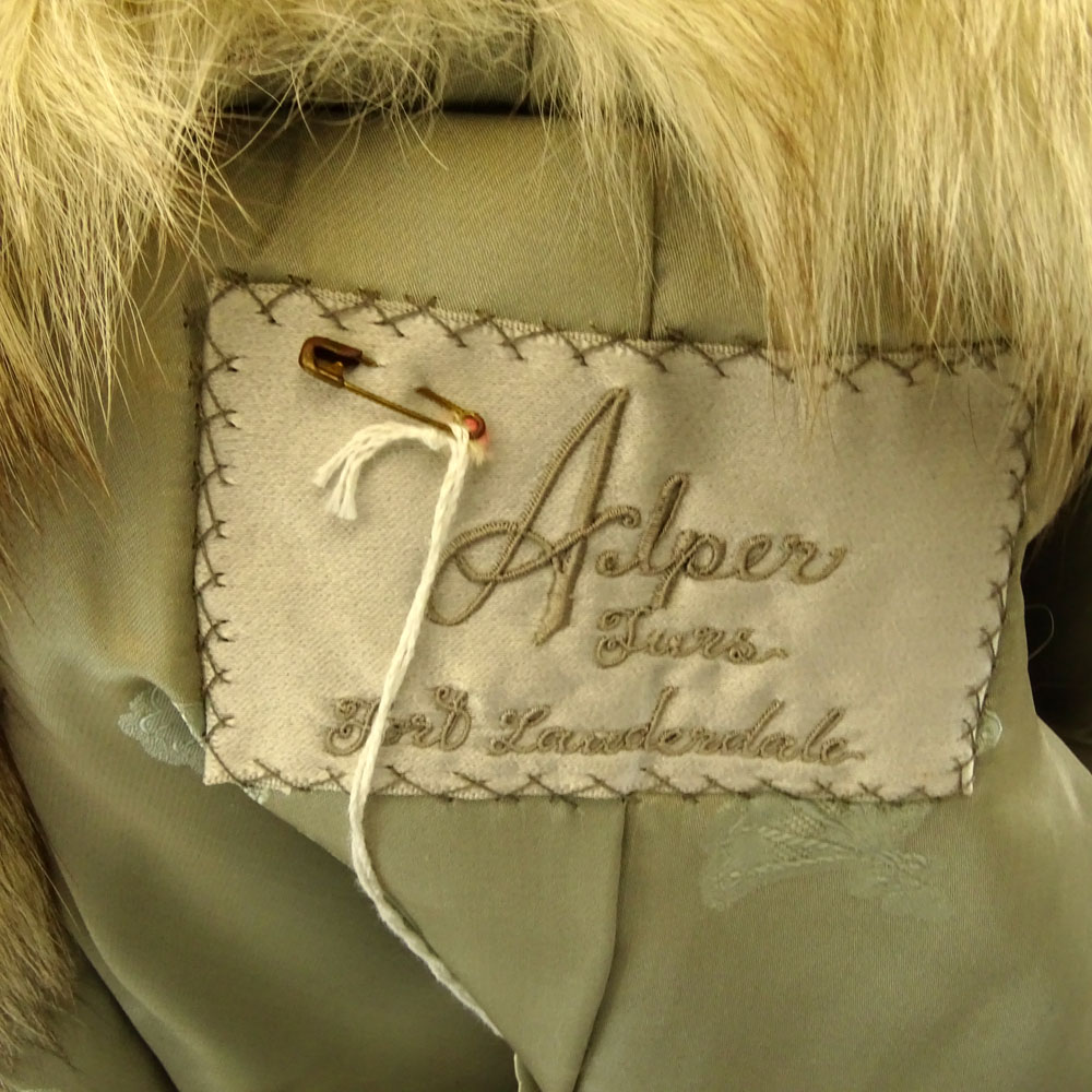 Retro "Alper Furs" Short White Fox Fur Jacket. 
