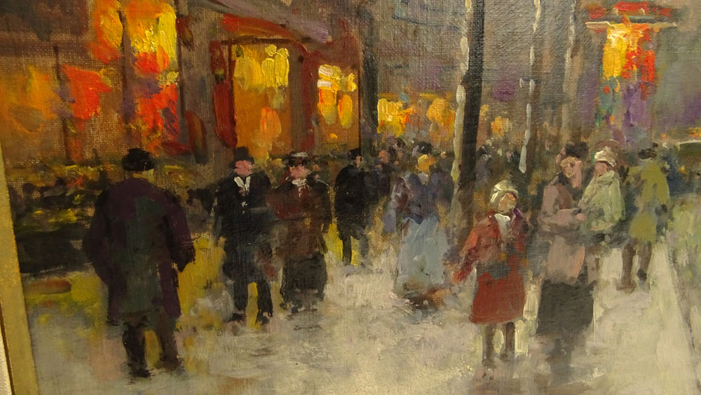 Edouard LÈon CortËs, French (1882-1969) Oil on canvas "Porte Saint Denis in Winter" 
