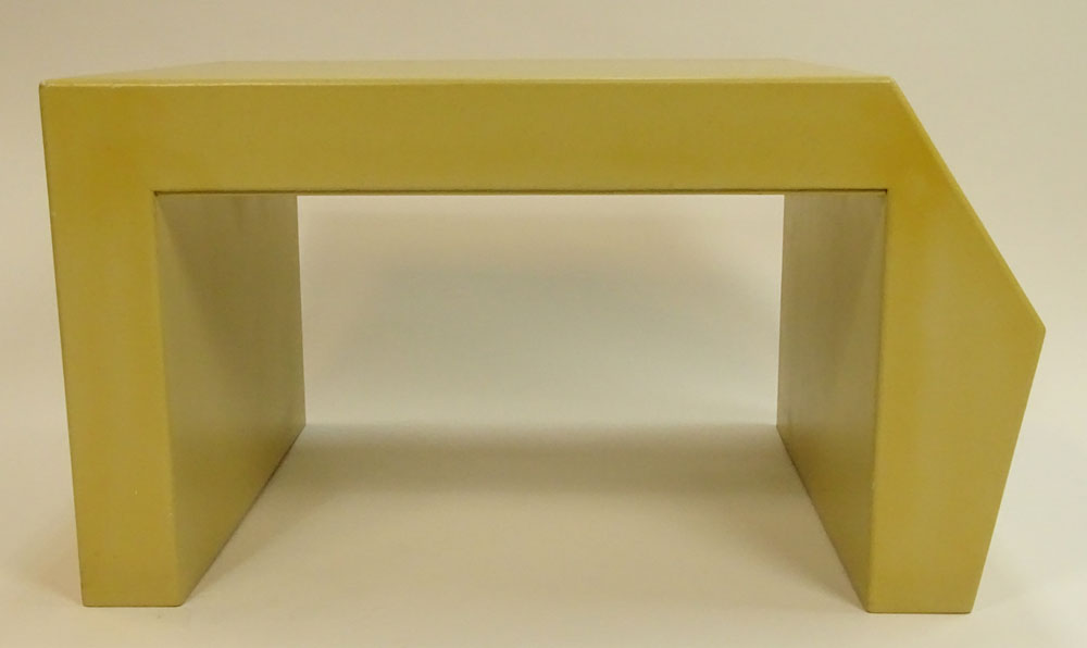 Mid-Century Lacquered Coffee Table With Side Magazine Compartment.