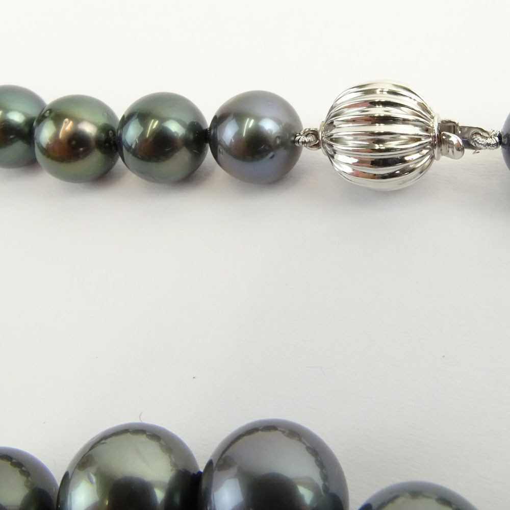 AIG Certified Tahitian Black Pearl Necklace Consisting of a Single Strand of Thirty Seven (37) Pearls