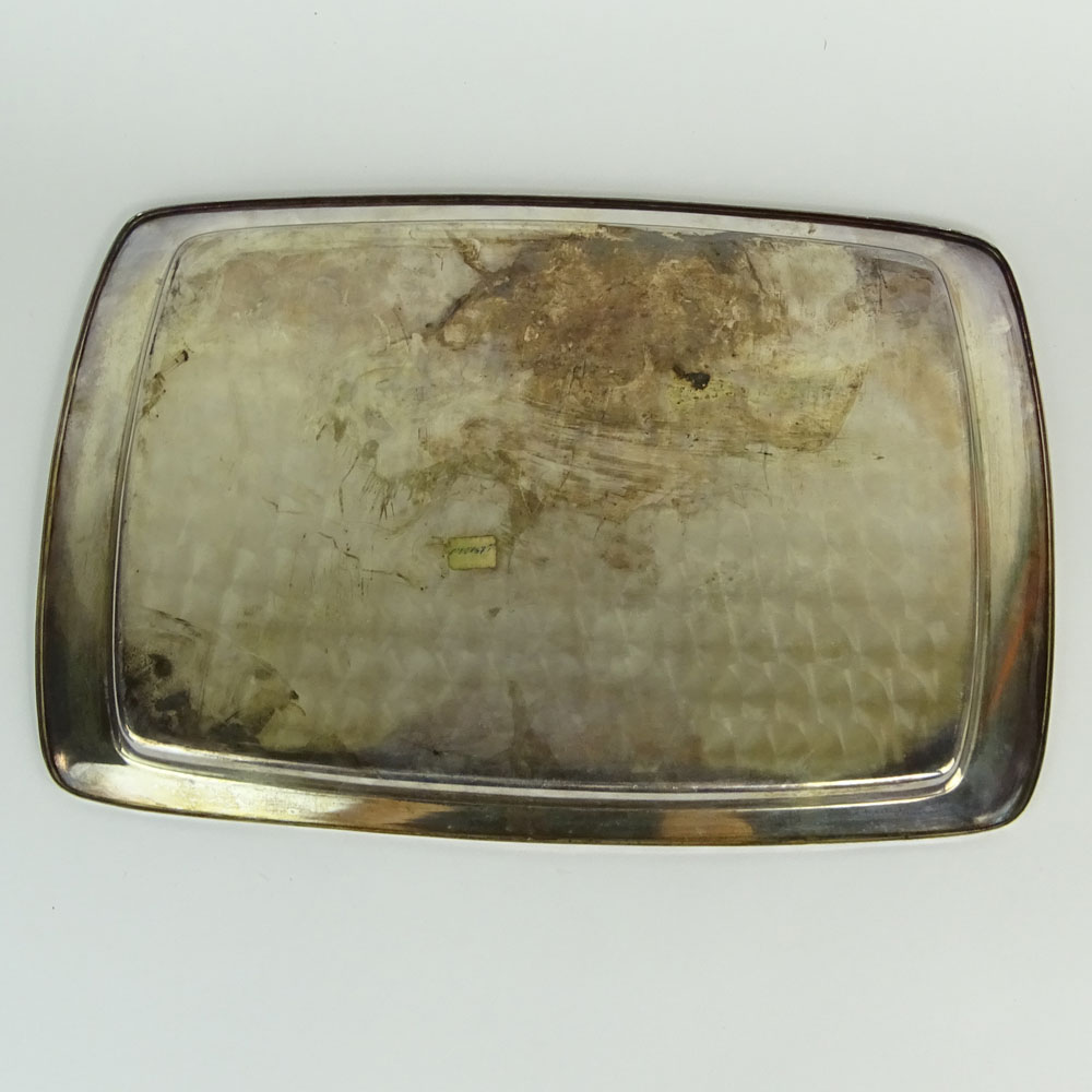 German 835 Silver Tray. Hallmarked Germany 835. Surface scratches, light ding. 