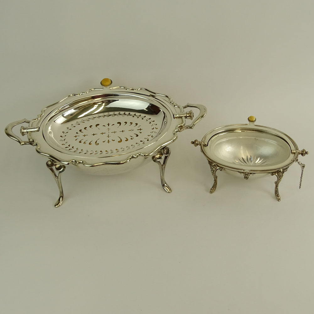 Lot of Two English Silver Plate Servers.