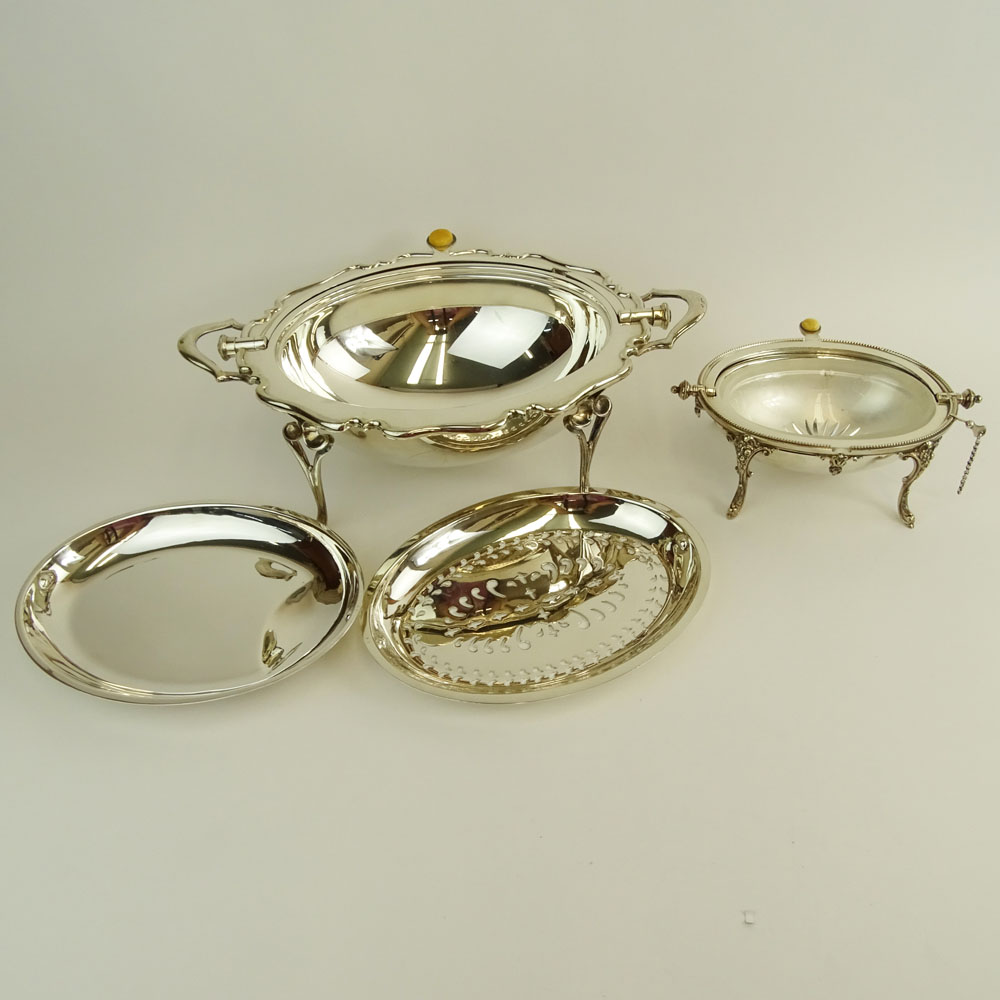 Lot of Two English Silver Plate Servers.