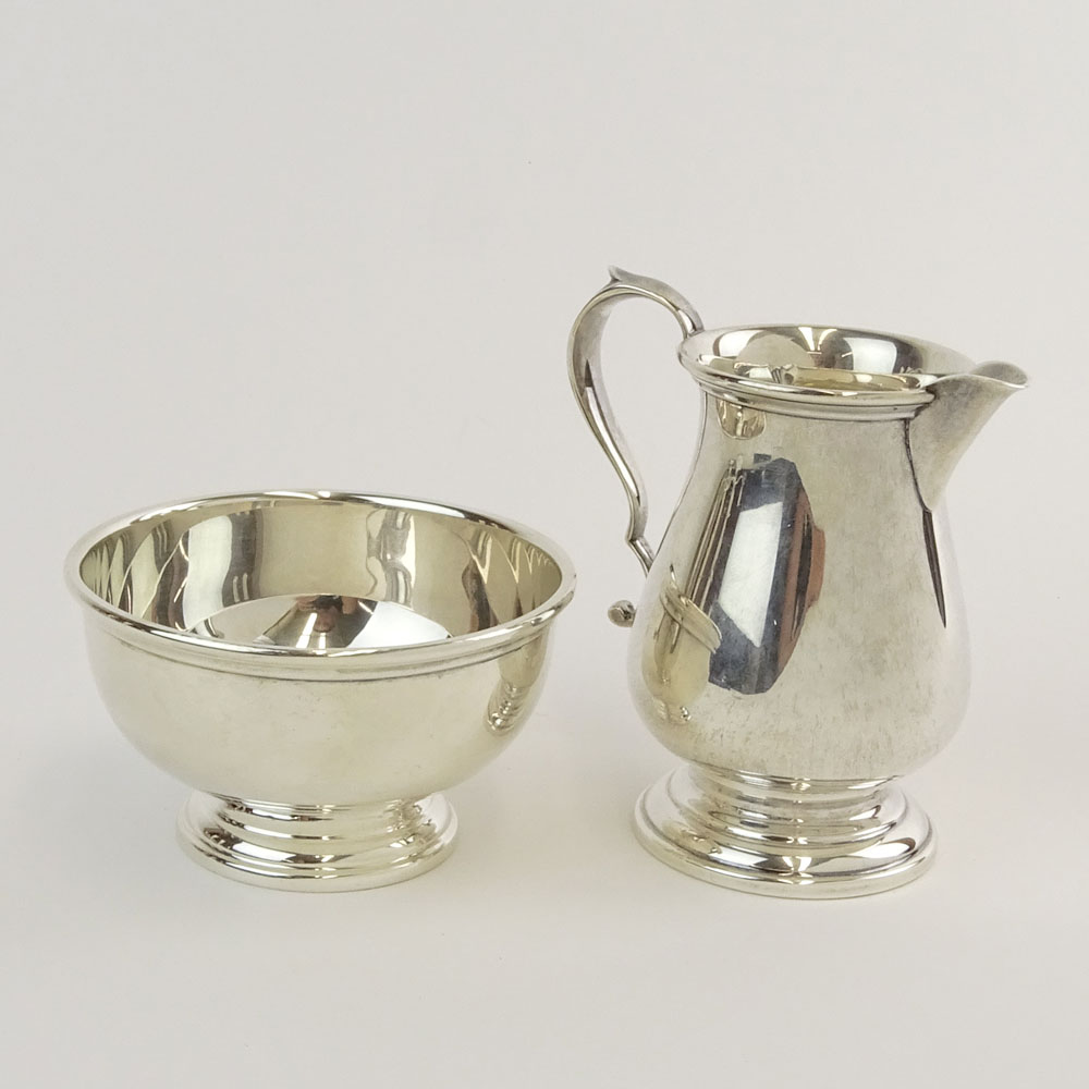 Tiffany & Co. Sterling Silver Cream Pitcher and Sugar Bowl.