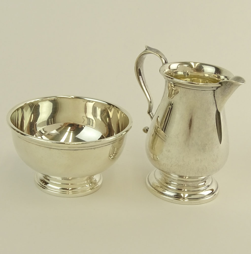 Tiffany & Co. Sterling Silver Cream Pitcher and Sugar Bowl.