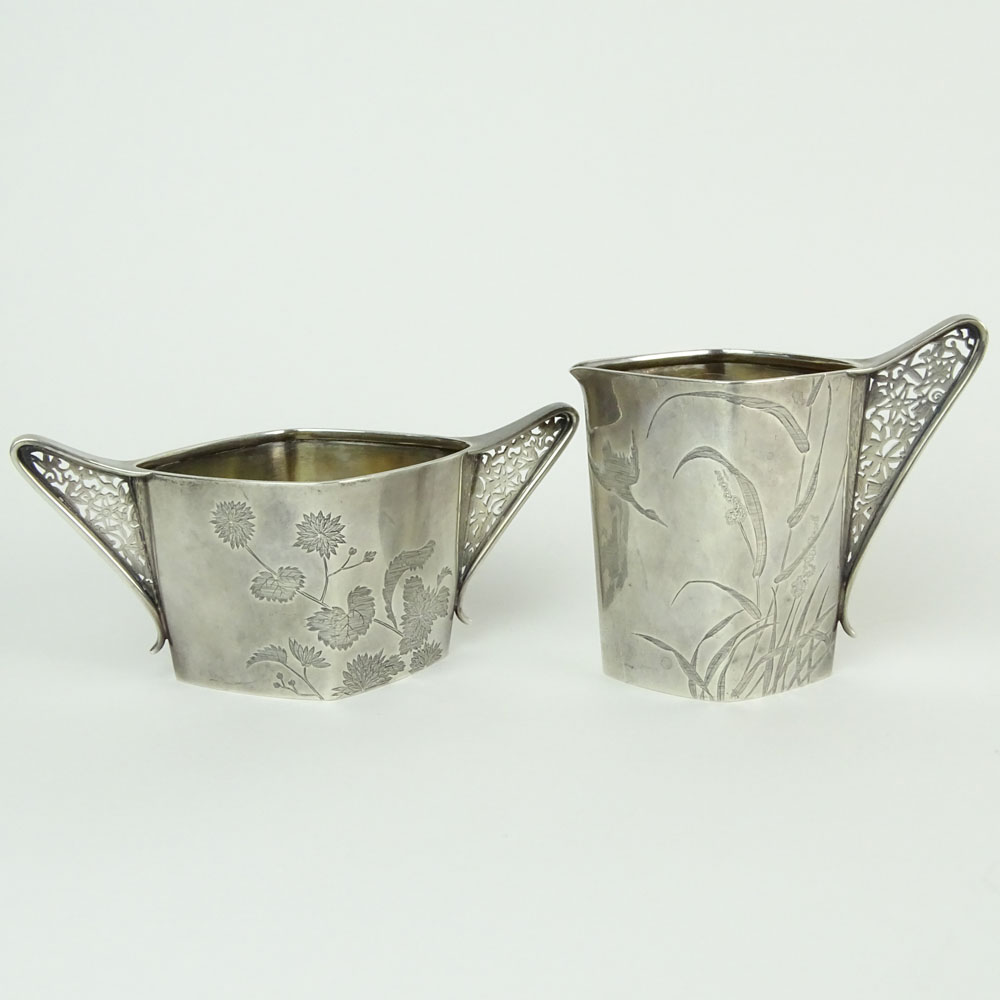 Tiffany & Co. late 19th Century Sterling Silver Creamer and Sugar set.