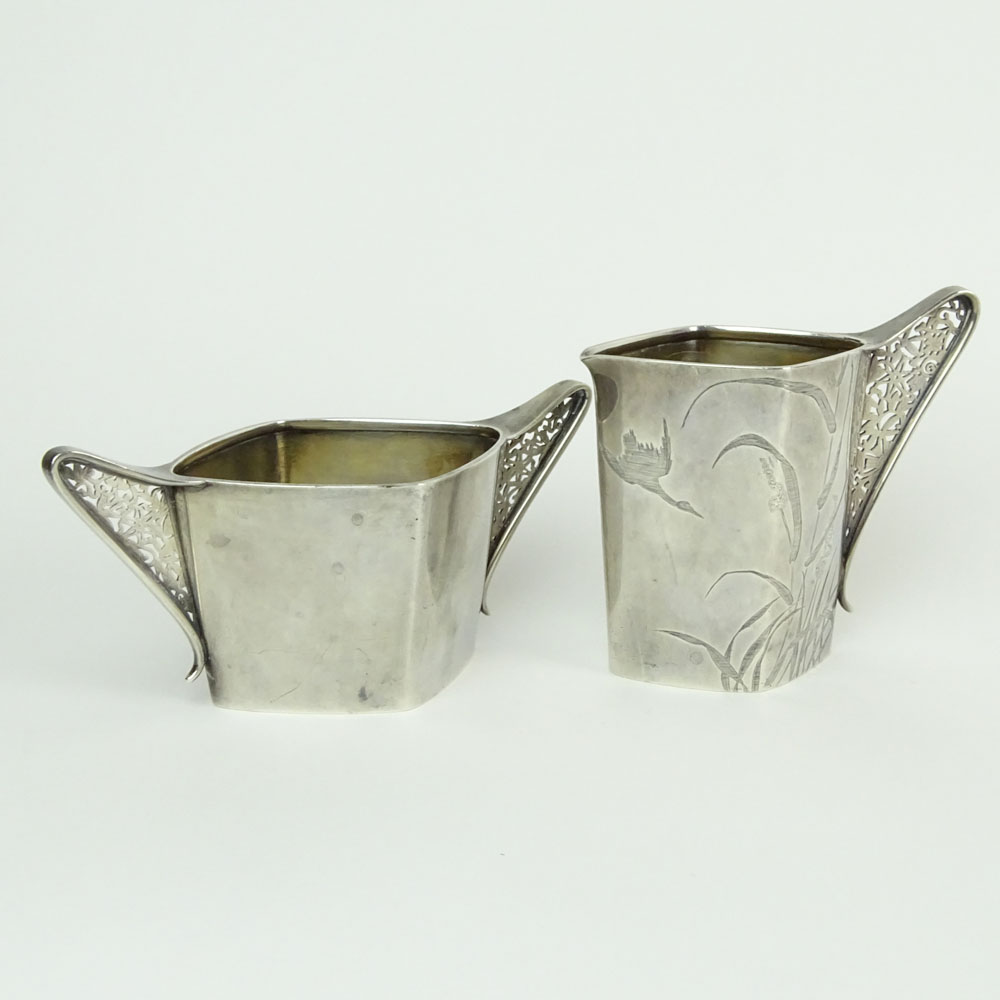 Tiffany & Co. late 19th Century Sterling Silver Creamer and Sugar set.