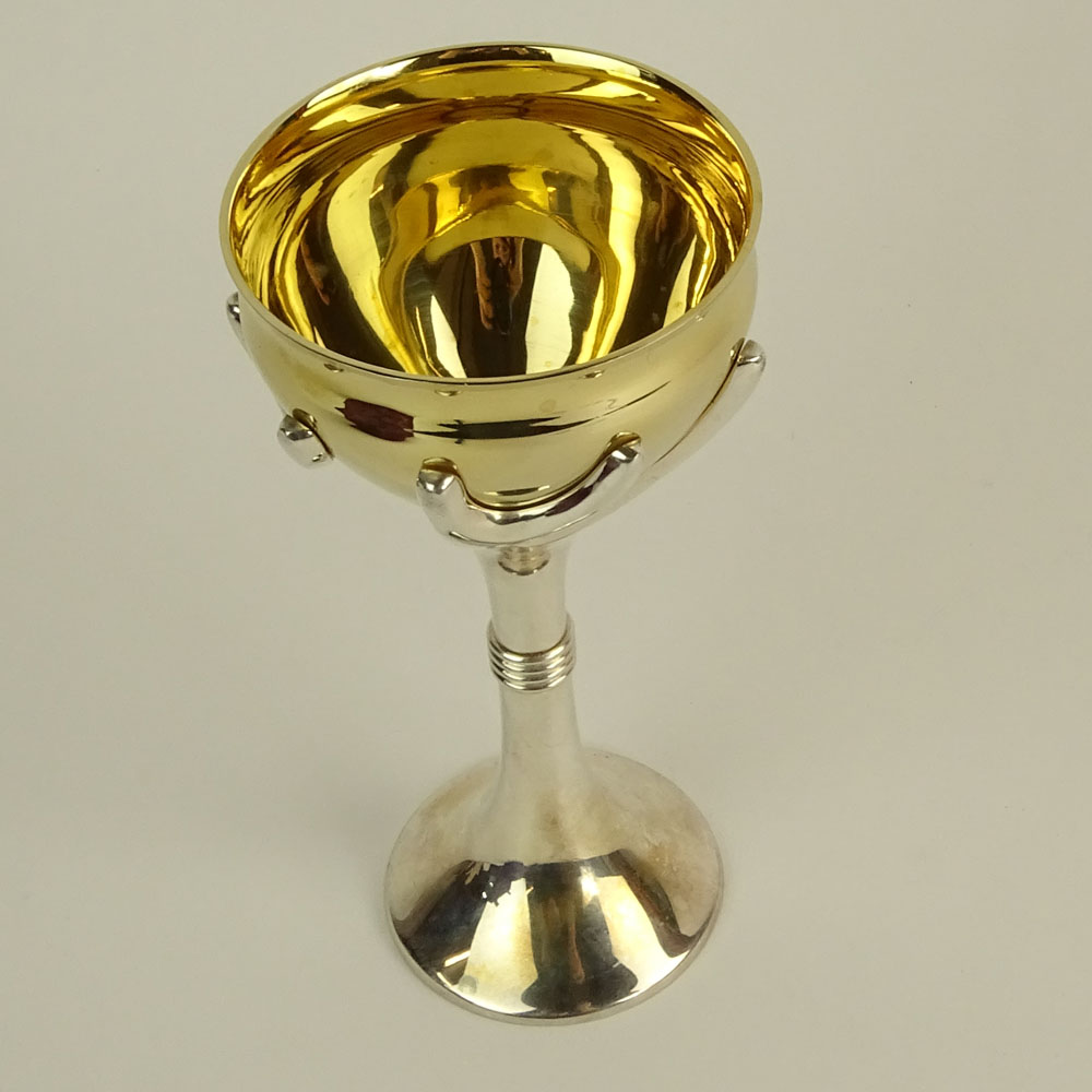 Rosenthal Silverplate and Gold Tone Kiddush Cup Chalice