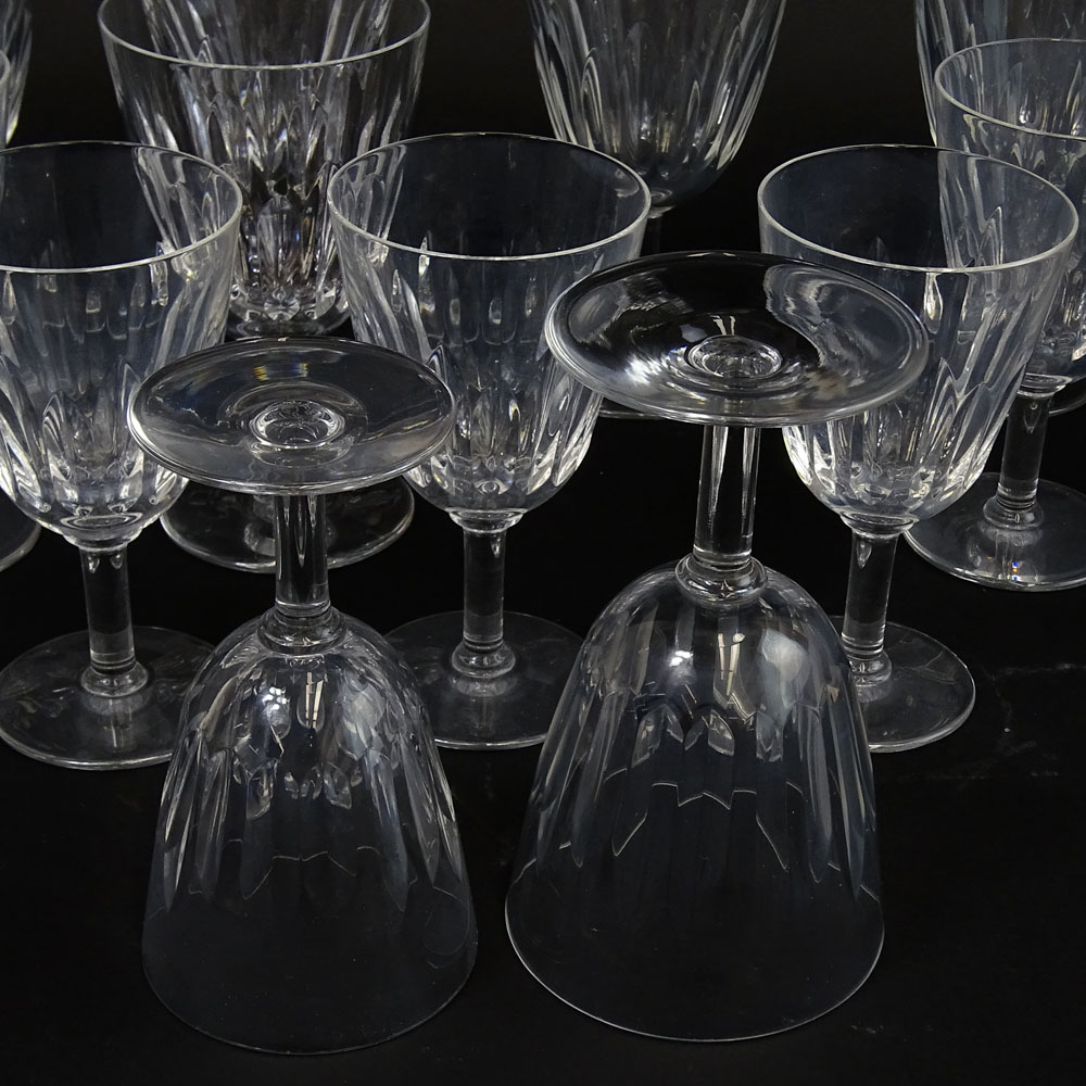 Set of 12 Baccarat Cassino Verre Wine Glasses.