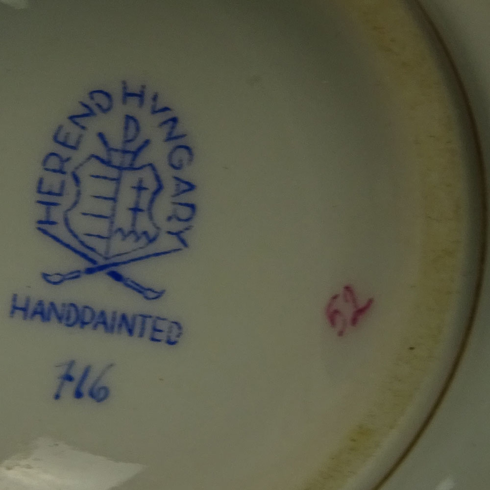 Sixty Four (64) Piece Herend Chinese Bouquet Raspberry Partial Dinnerware