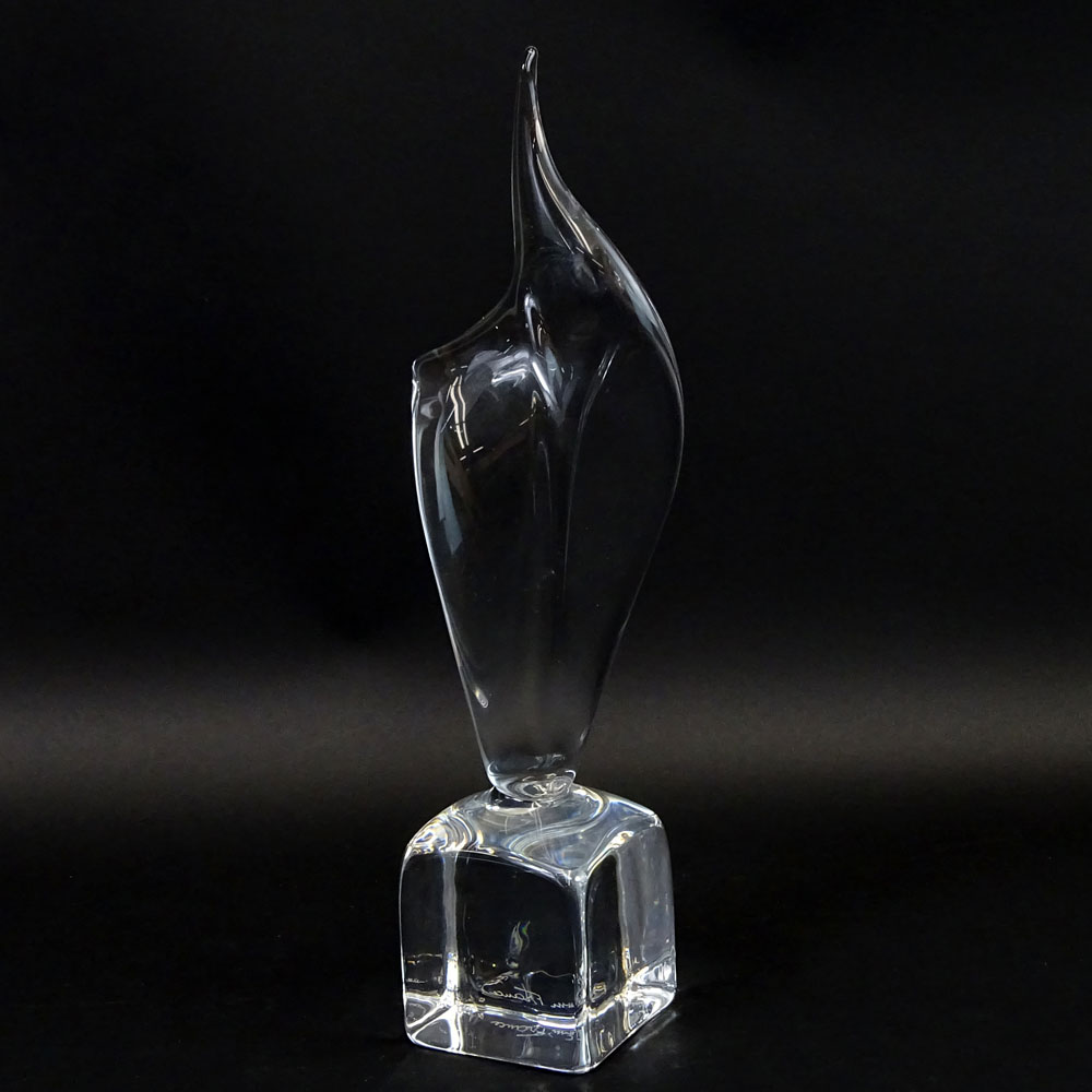 Daum Crystal Flame Sculpture.